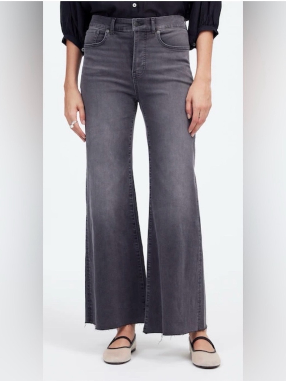MADEWELL NWT Flared Wide-Leg High-Rise Jeans 30” Black Wash